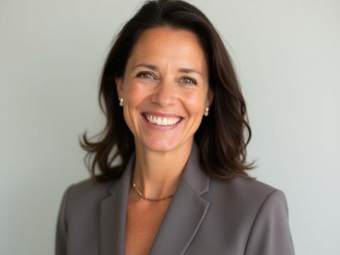 Elara Vance, Founder and CEO of Duskwood Well, smiling warmly